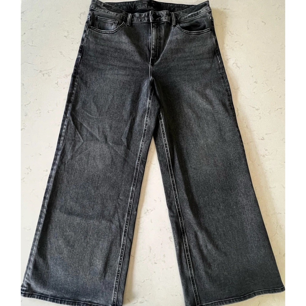 Quince Wide Leg Jeans Organic Cotton Blend Bella Gray Sz 32x30 Measures 34x29